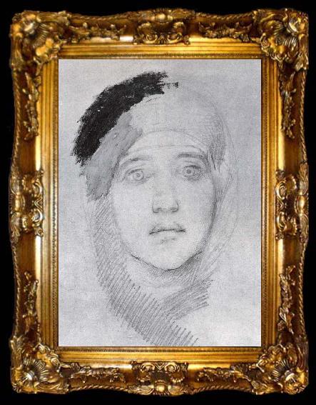 framed  Mikhail Vrubel Head of a Woman, ta009-2